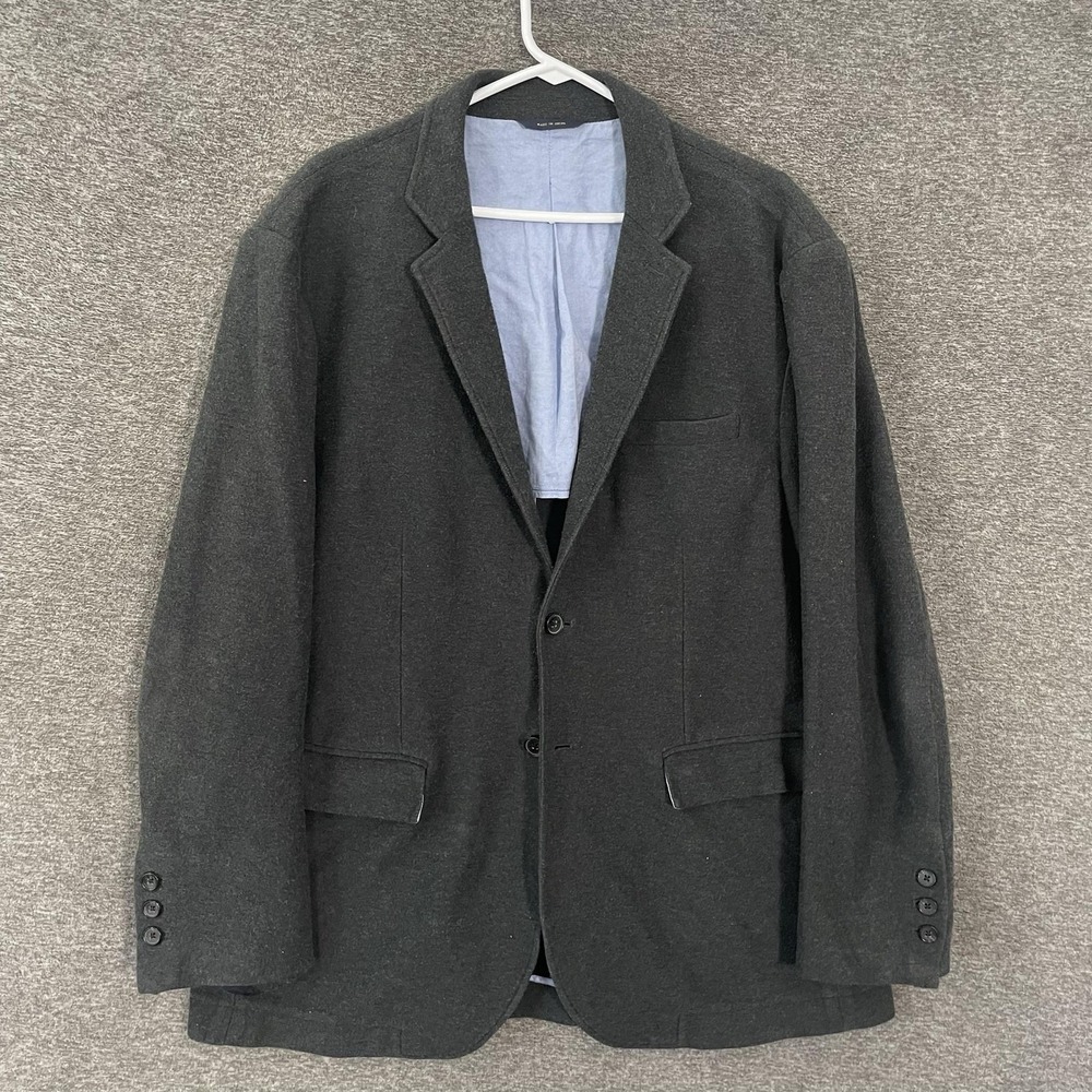 Brooks Brothers Blazer Mens 2XL Gray Cotton Jersey Sport Coat Jacket Casual